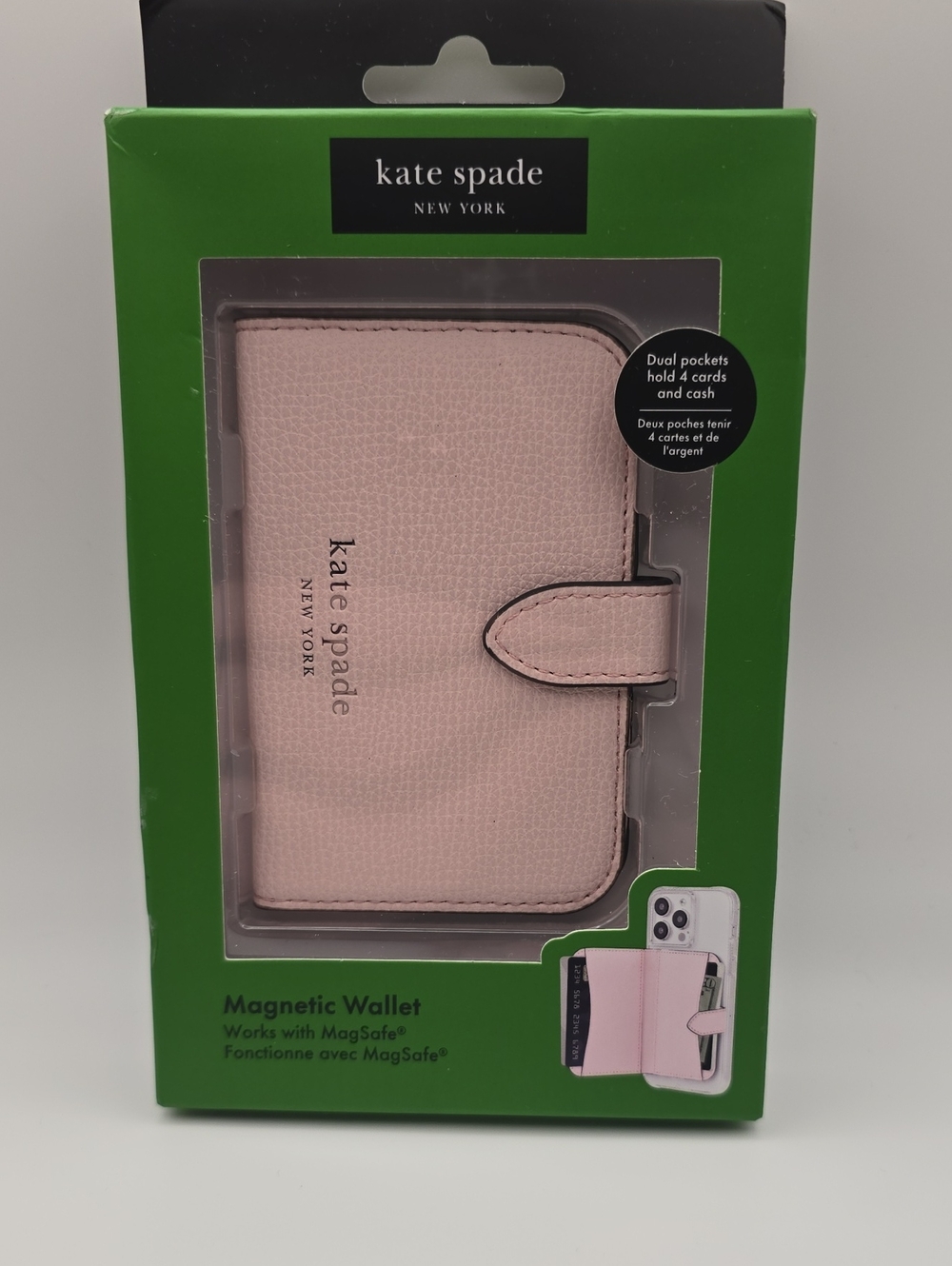 kate spade Pink Magnetic Wallet for Phone Case with Card Slots
